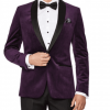 Men's Dark Purple Handley Velvet Tuxedo Blazer