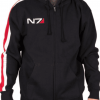 N7 Logo Lightweight Black Stylish Hoodie