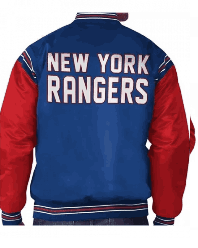 Men’s Starter Full-Snap Satin Varsity New York Rangers Jacket