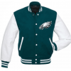 Philadelphia Eagles Green and White Varsity Jacket