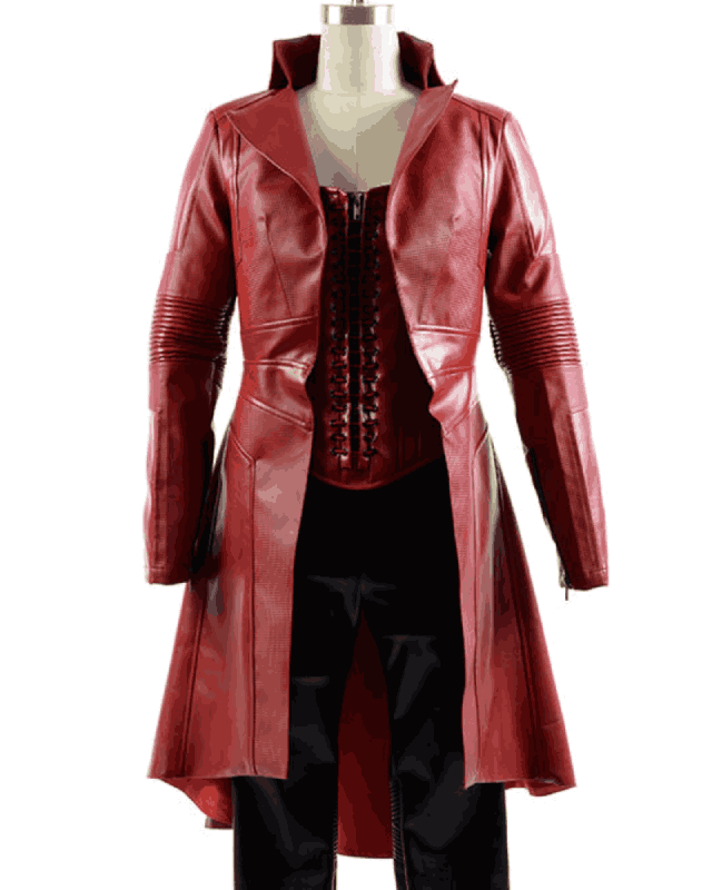 Scarlet Witch Civil War Red Trench Coat