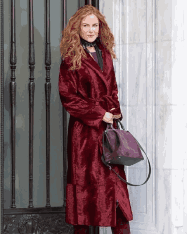 Nicole Kidman Maroon Trench The Undoing Grace Sachs Velvet Coat
