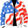 Vanilla Ice USA Flag Leather Jacket