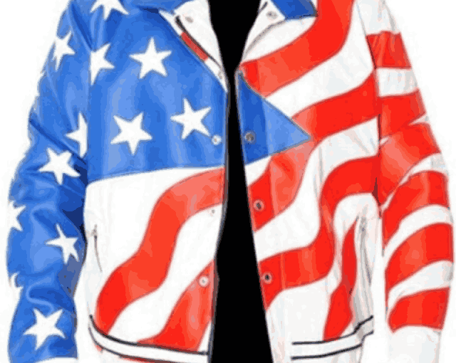 Vanilla Ice USA Flag Leather Jacket