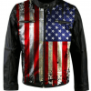 Vintage USA Flag Motorcycle Jacket