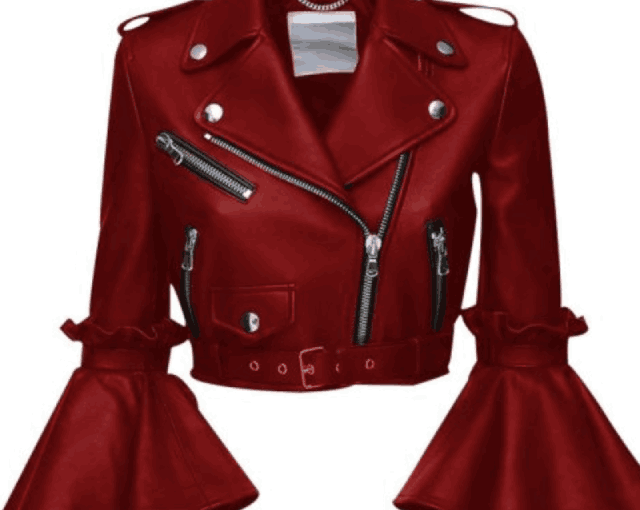 Womens Stylish Cropped Leather Jacket