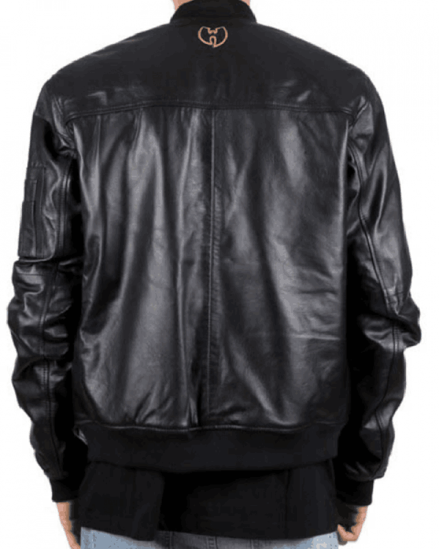 Wu Tang Black Leather Bomber Jacket