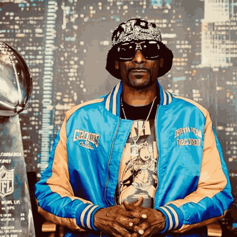 Snoop Dog Death Row Record x Crooks n Castles Blue and Yellow Varsity Jacket