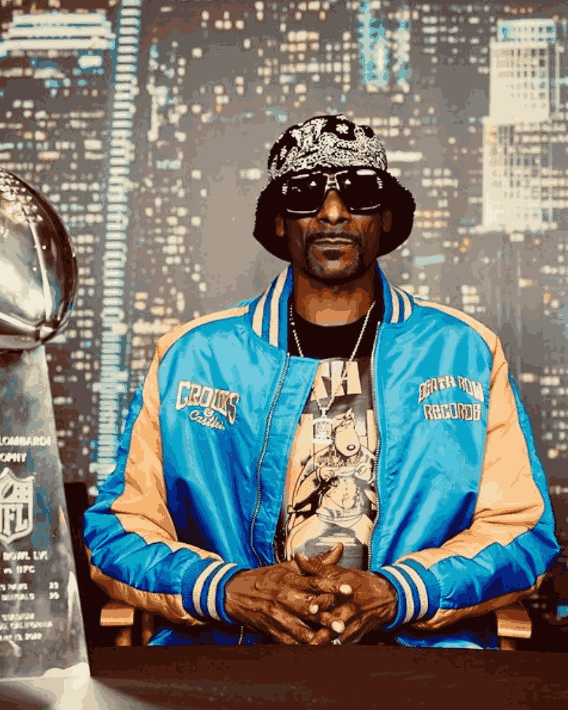 Snoop Dog Death Row Record x Crooks n Castles Blue and Yellow Varsity Jacket