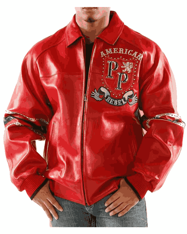 American Rebel Red Pelle Pelle Studded Leather Jacket