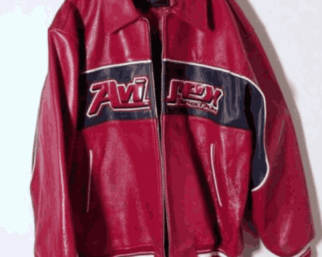 Mens Limited Edition 75 Atlanta NYC Red Leather Jacket