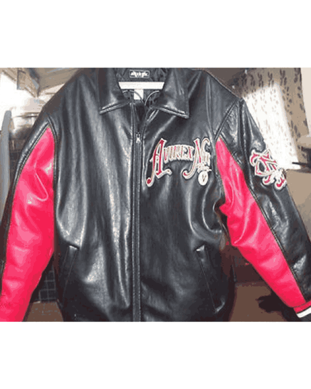 USA NYC Pride of the City Black and Red Leather Jacket