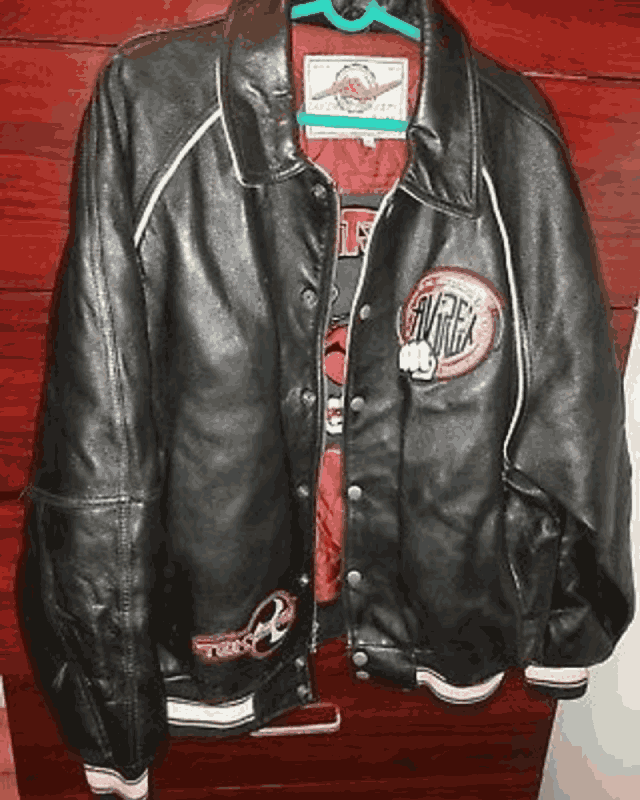Unisex Black Leather Bomber Zippered Jacket