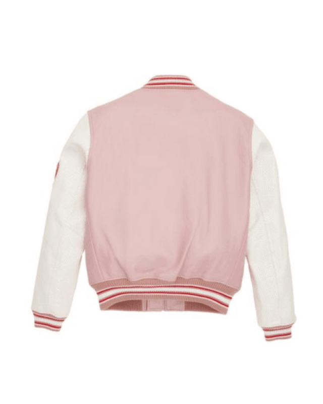 USA Script Pink & White Varsity Jacket