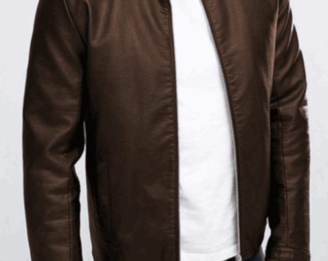 Men Slim fit Dark Brown Leather Jacket