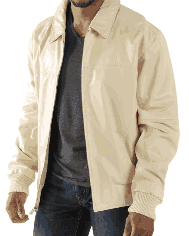Pelle Pelle Plain Off-White Leather Jacket