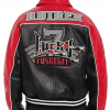 Tuskegee Leather Red & Black Bomber Jacket