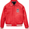 USA Icon Red Leather Zippered Jacket