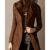 Womens Brown Double Breasted Coat