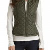 Women's Green Satin Quilted Vest