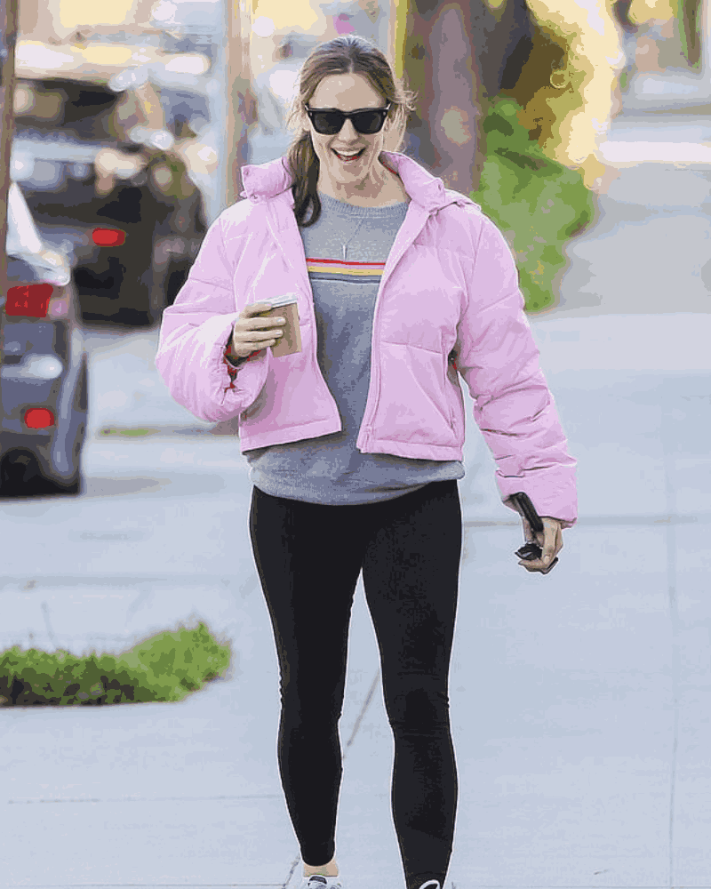 Jennifer Garner Pink Puffer Jacket
