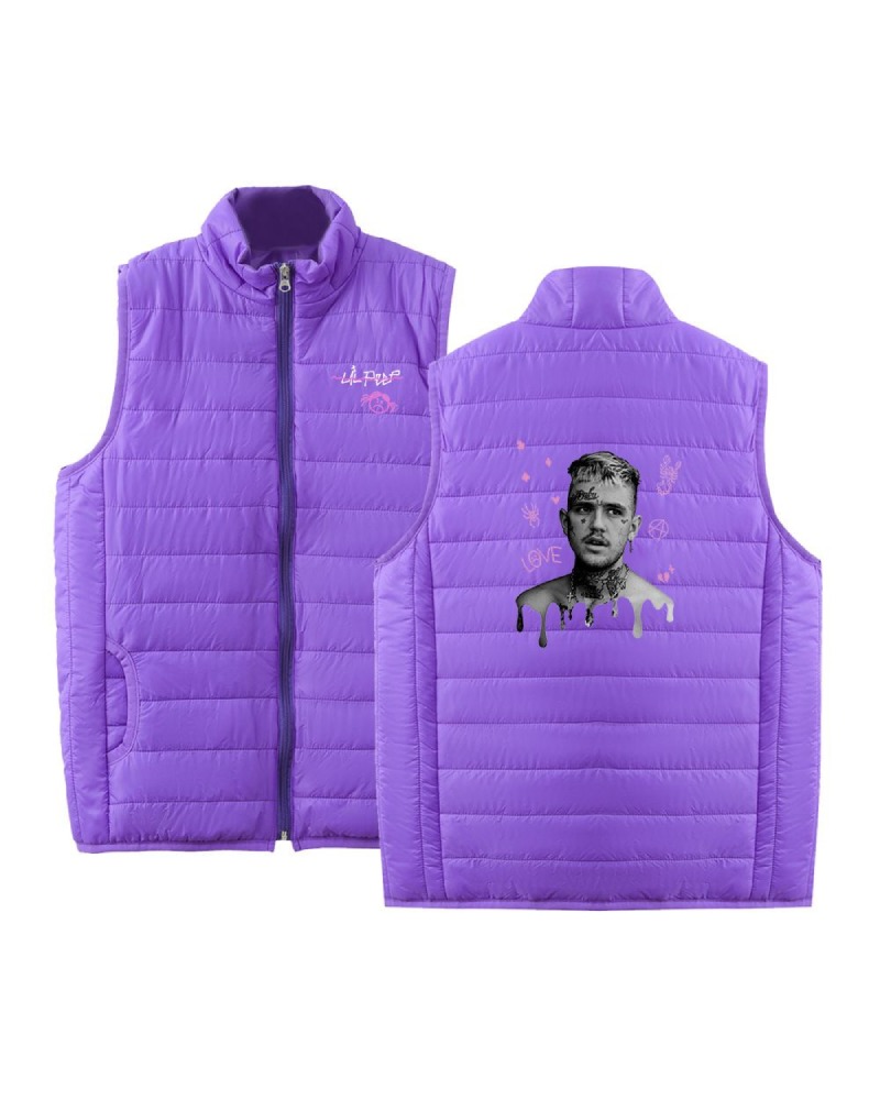 Lil Peep Sleeveless Graphic Bomber Purple Polyester Vest
