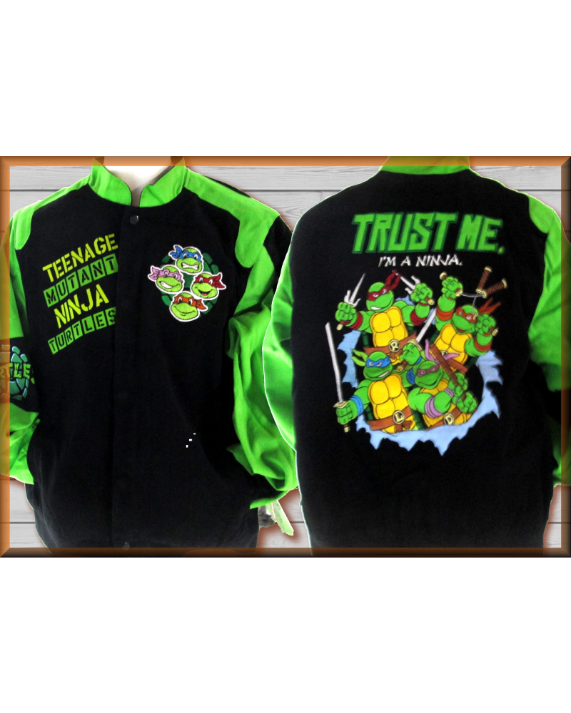 Teenage Mutant Ninja Turtles Black and Green Bomber Jacket