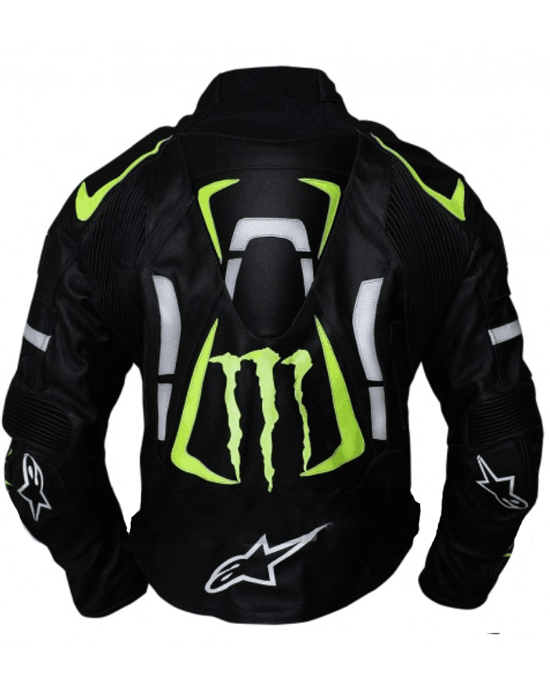 Men's Alpine stars Monster Energy Scream Black Leather Jacket