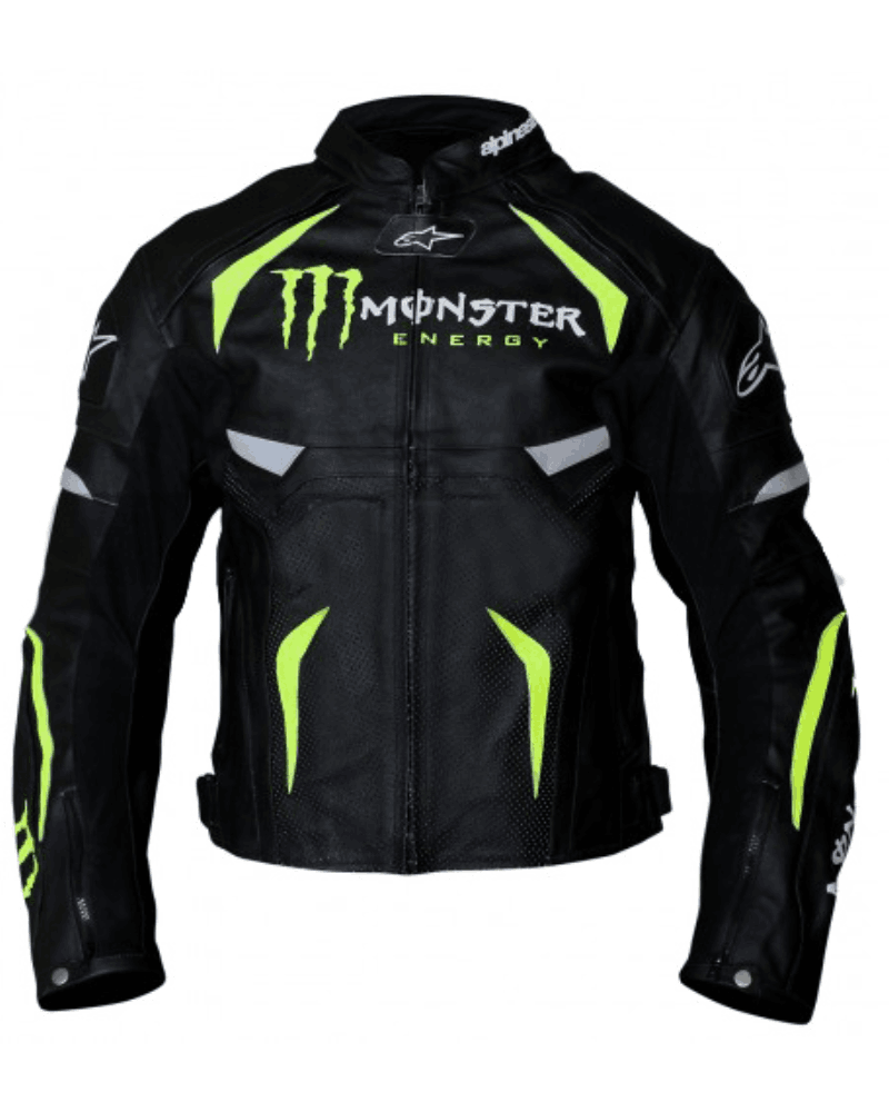 Men's Alpine stars Monster Energy Scream Black Leather Jacket