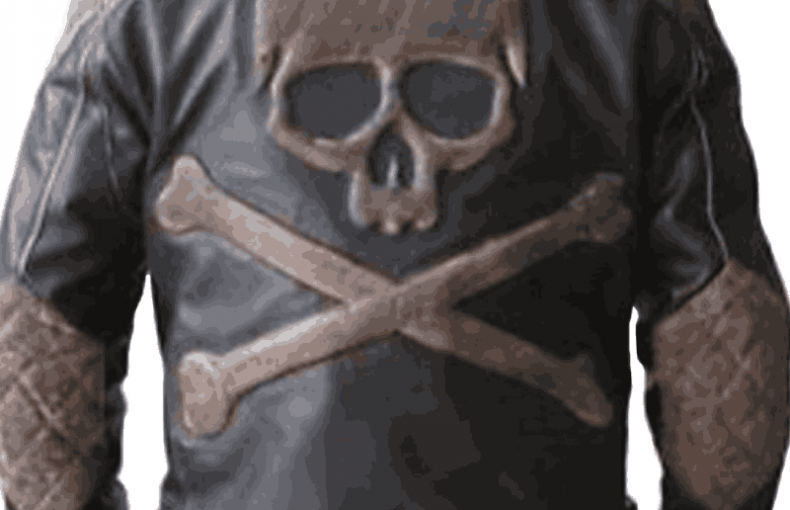 American Skull Man Motorcycle Black Leather Jacket