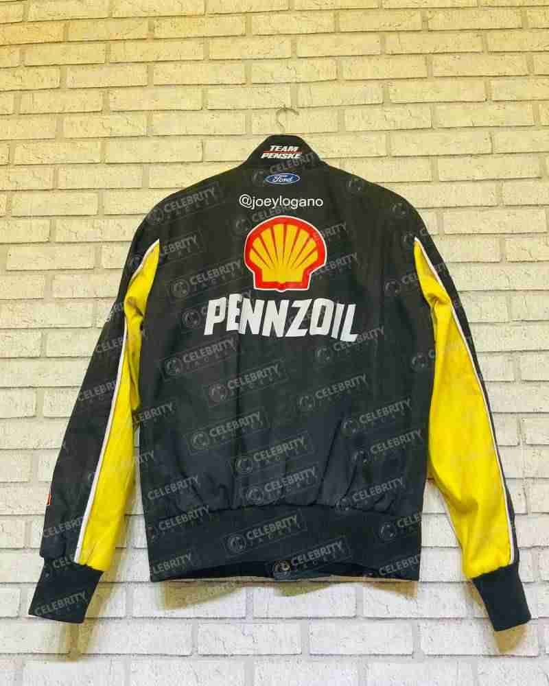 Black Cotton Pennzoil Racing Jacket with Logo Patches