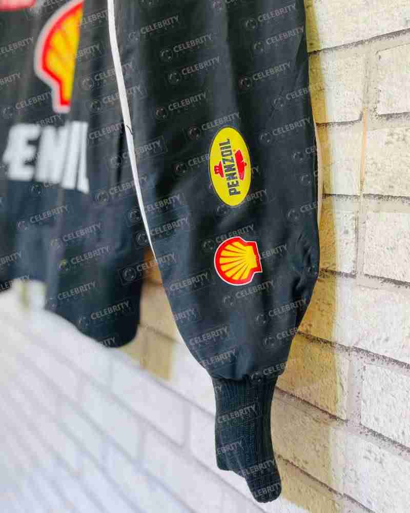 Black Cotton Pennzoil Racing Jacket with Logo Patches