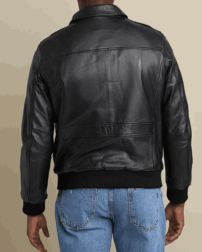 Chris Leather Black Motorcycle Jacket