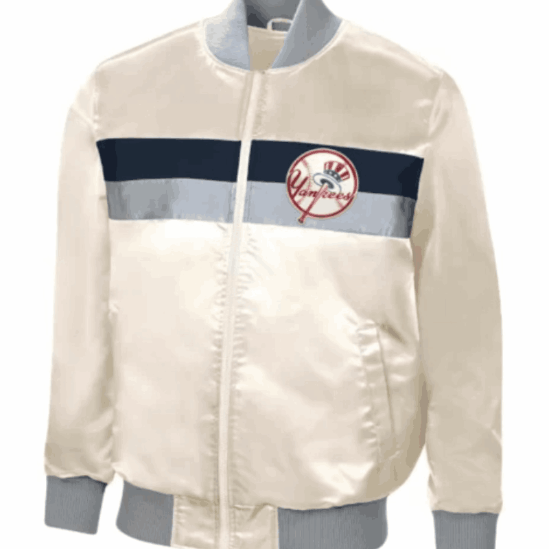 Cream New York Yankees Ambassador Satin Jacket