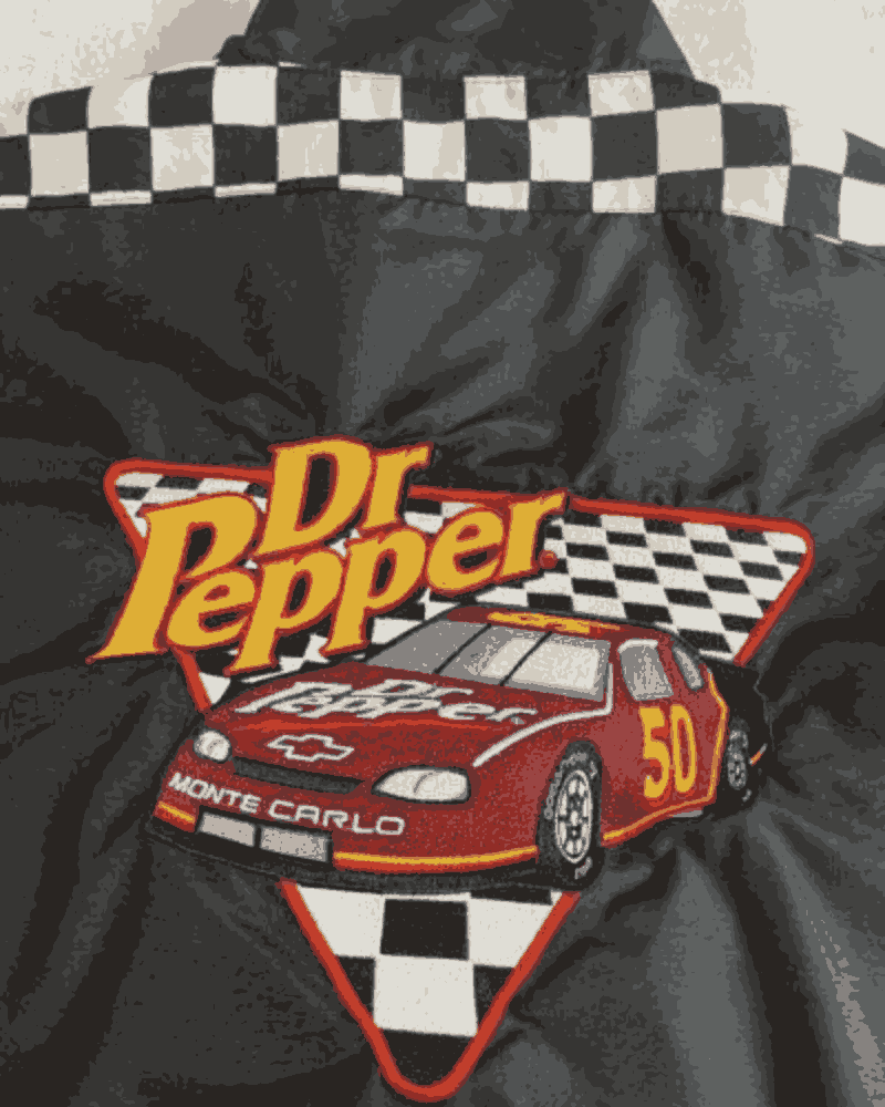 Dr. Pepper Vintage 90s Racing Full Zip Up Checkered Jacket
