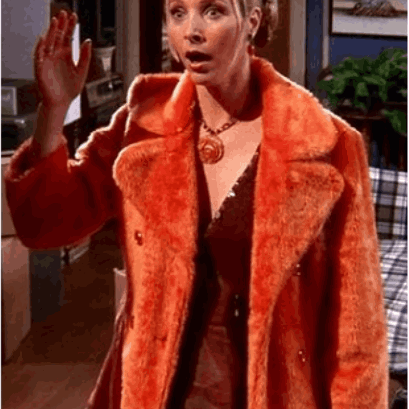 Friends Phoebe Buffay Lisa Kudrow Orange Fur Coat