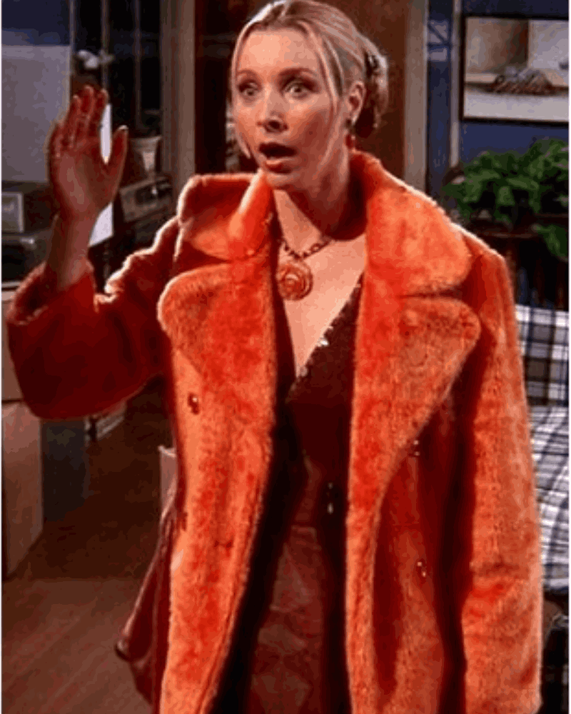 Friends Phoebe Buffay Lisa Kudrow Orange Fur Coat