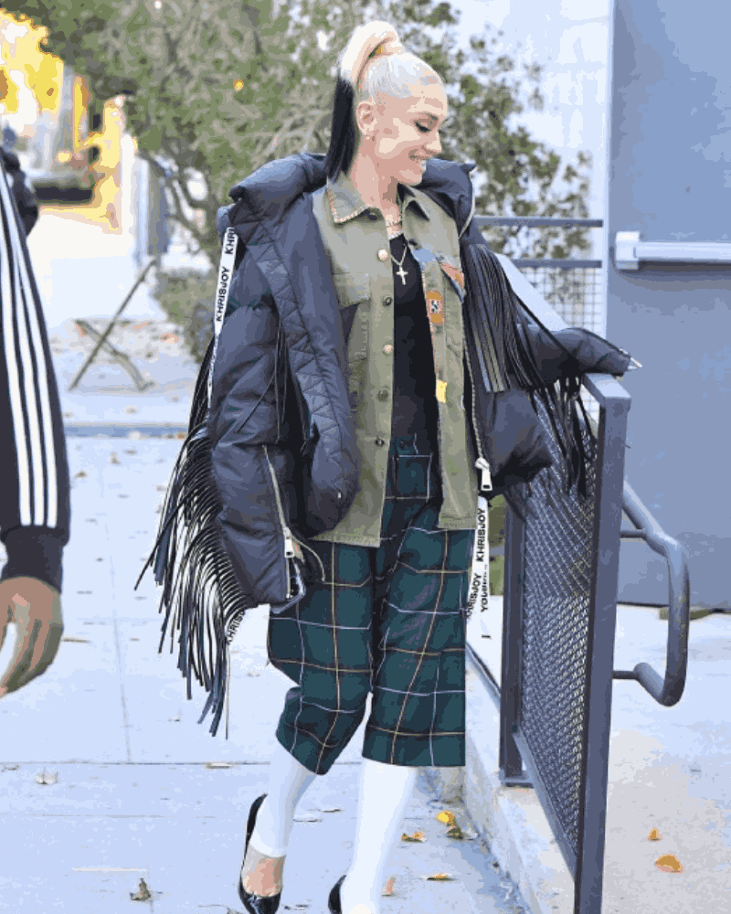 Gwen Stefani Blue Puffer Jacket