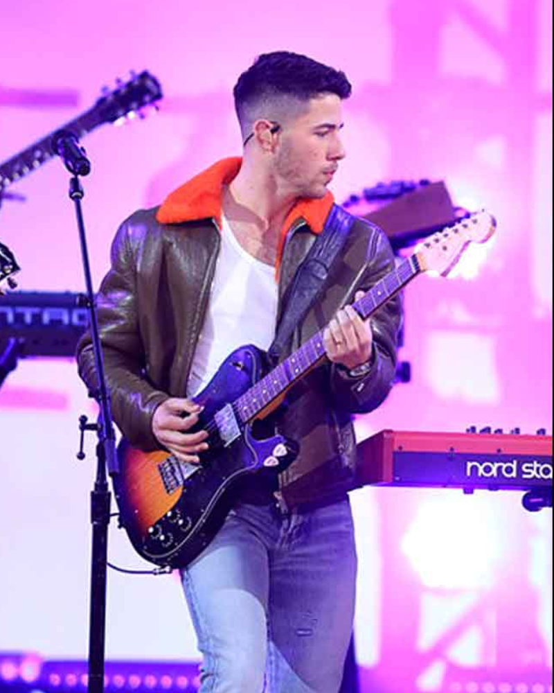 Jonas Brothers BBMAs 2021 Nick Jonas Leather Jacket