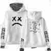 Lil Peep Come Over When You’re Sober Sad Face White Wool Hoodie