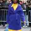 Lupita Nyongo Blue Cotton Long Coat