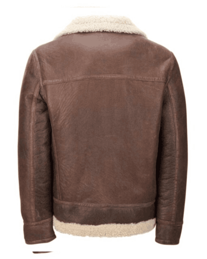Men’s Light Brown Shearling Aviator Leather Jacket