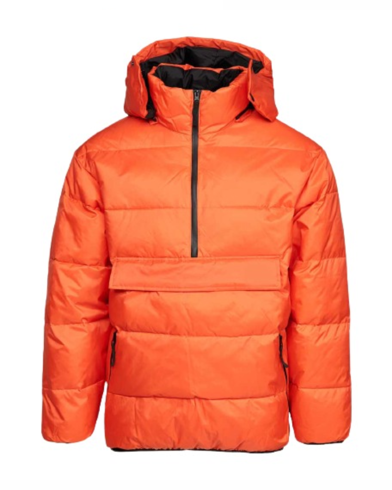 Men's Winter Classic Orange Puffer Hooded Jacket
