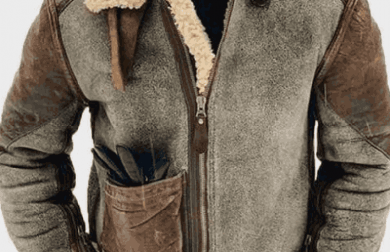 Retro Mens Winter Vintage Brown Leather Jacket