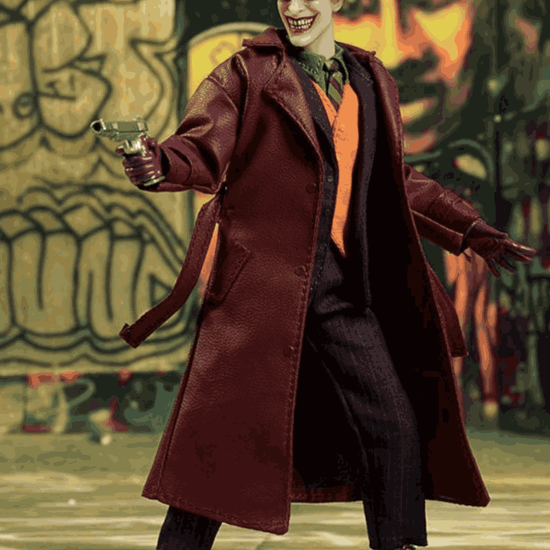 Mezco Joker Leather Maroon Coat