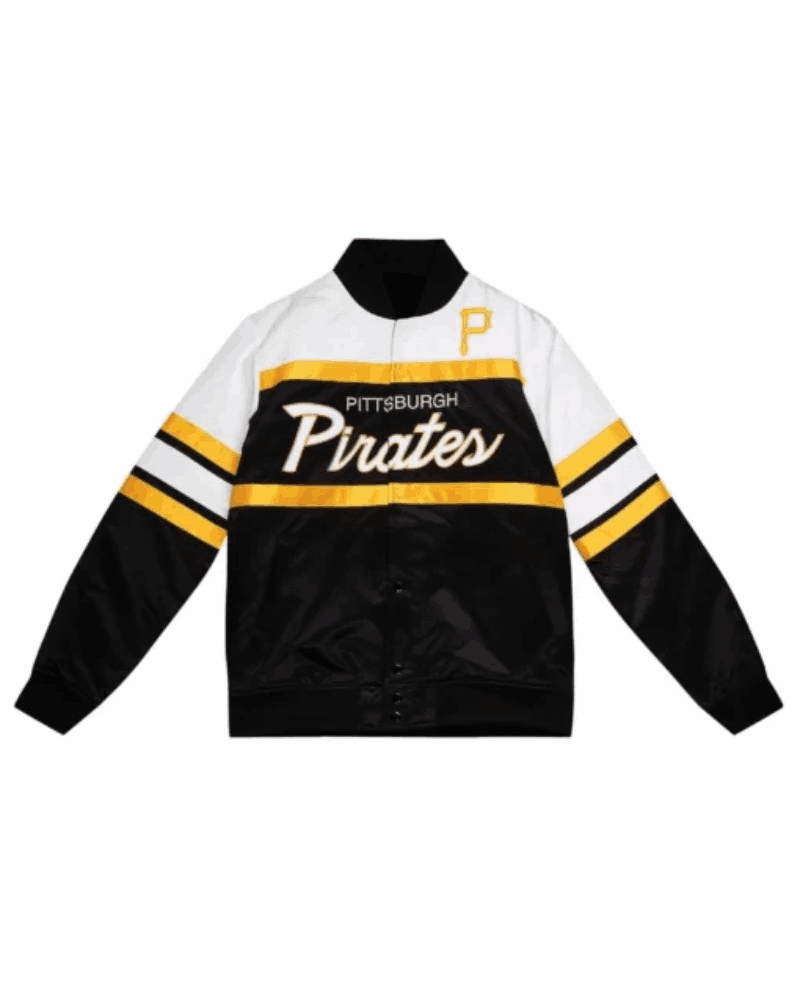 MLB Pittsburgh Pirates Tricolor Satin Buttoned Jacket