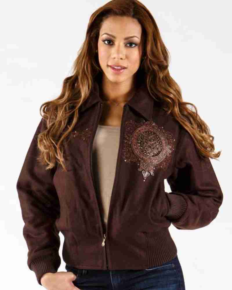 Pelle Pelle Women Brown Wool Zippered Jacket