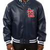 St. Louis Cardinals Navy Blue Leather Jacket