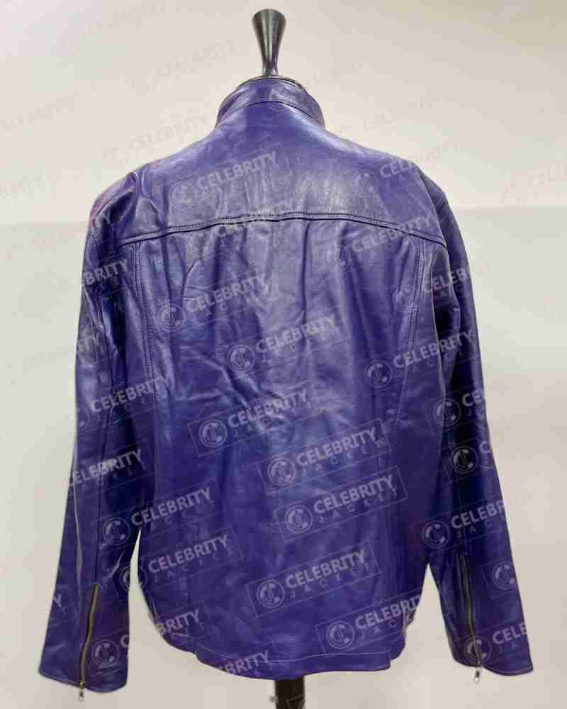 Steve McQueen Gulf Racing Blue Leather Jacket