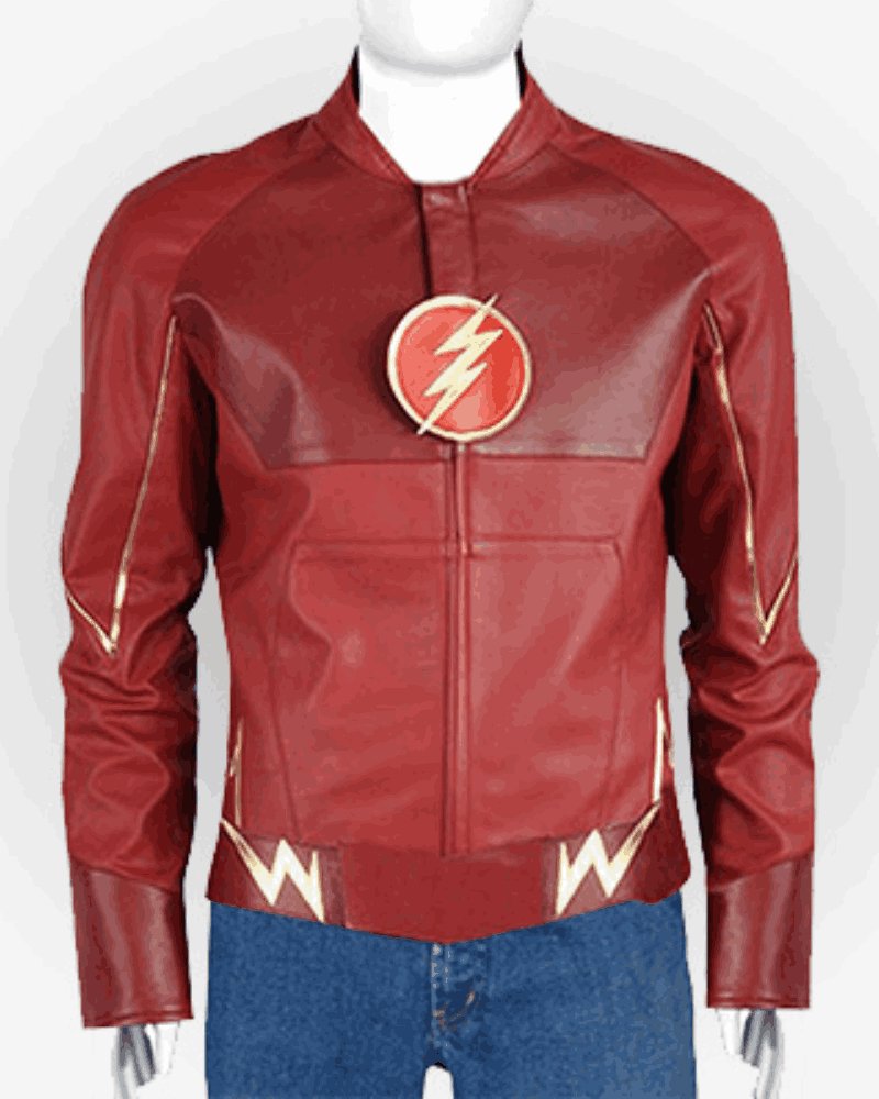 Grant Gustin The Flash TV Series Barry Allen Red Leather Jacket